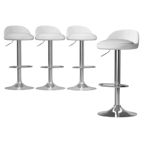 Bridgewater Bay white gas lift bar stool with round seat at a kitchen island
