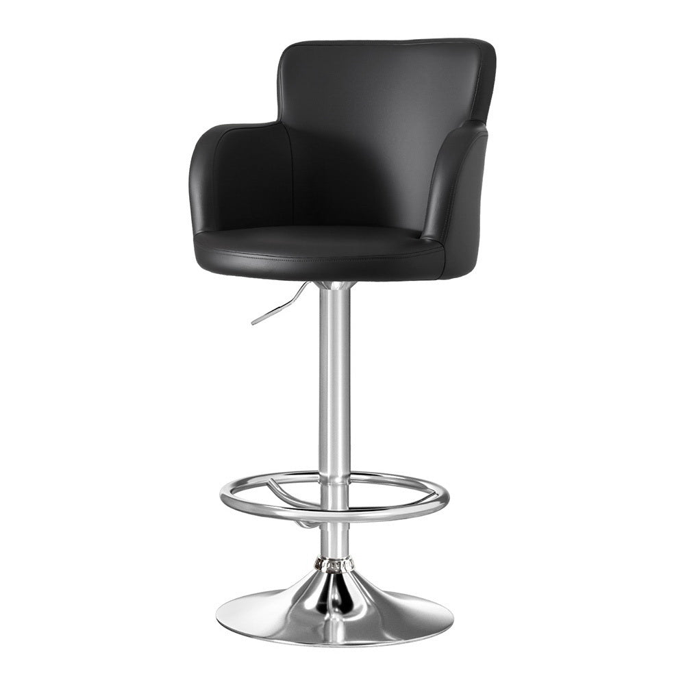 Artiss black PU leather swivel adjustable gas lift bar stool — single — Allure Home Collections