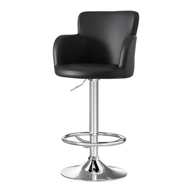 Artiss black PU leather swivel adjustable gas lift bar stool — single — Allure Home Collections