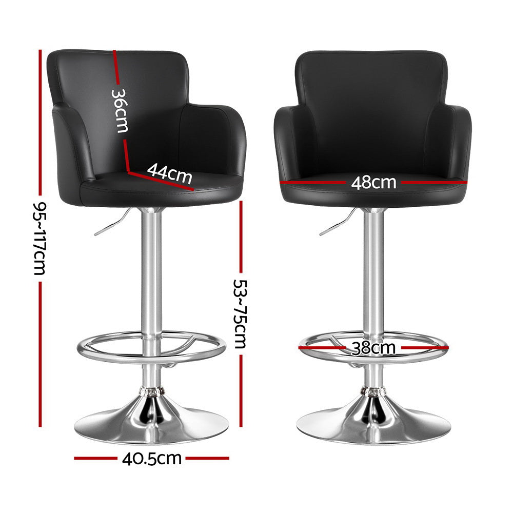 Artiss black swivel gas lift bar stool at kitchen island — Allure Home Collections