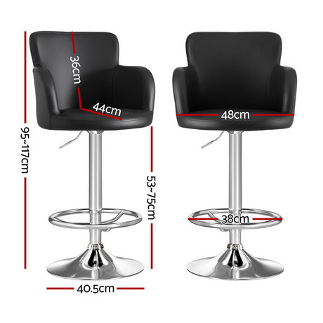 Artiss black swivel gas lift bar stool at kitchen island — Allure Home Collections