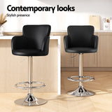 Artiss black bar stool showing adjustable height and swivel seat — Allure Home Collections