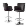 Rosebud brown PU leather swivel bar stool 2pcs set with chrome base at a home bar