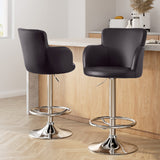 Rosebud Swivel Bar Stool, Brown 2pcs