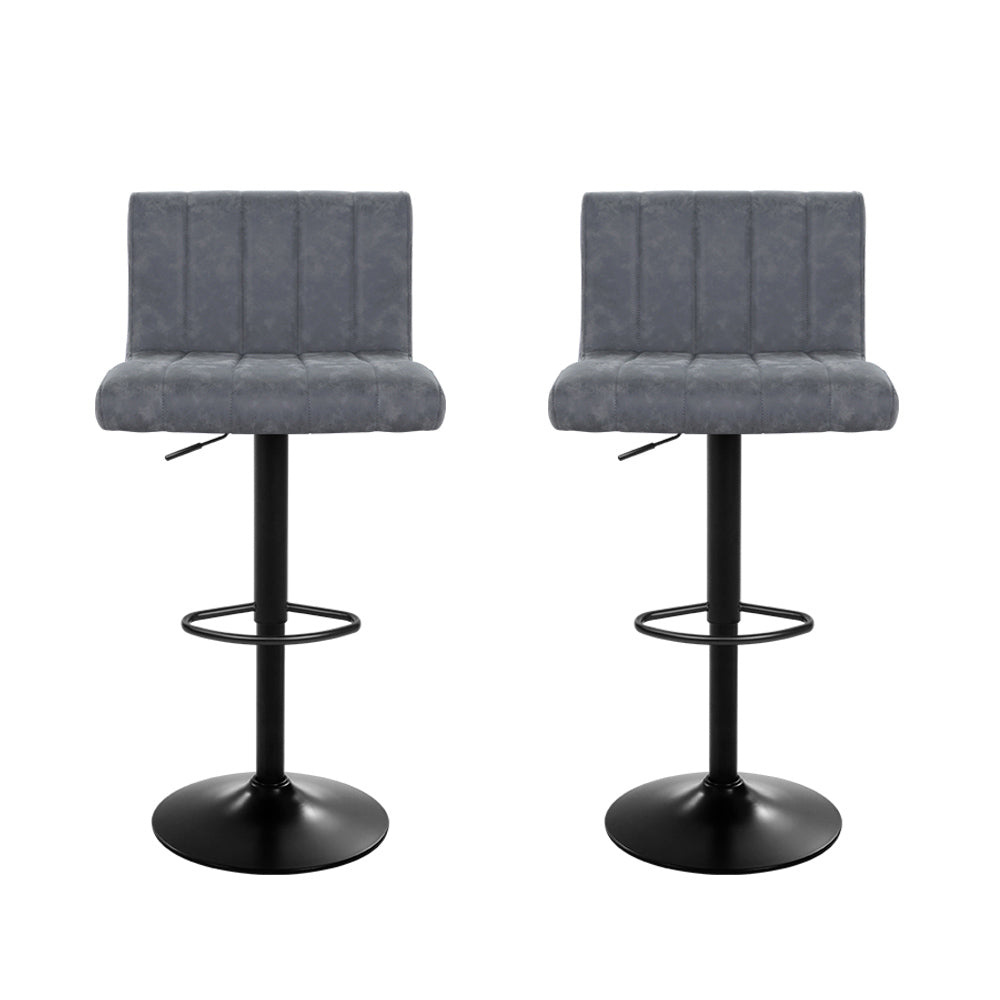 Artiss Como bar stool black PU leather seat and gas lift detail — Allure Home Collections