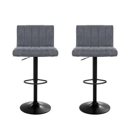 Artiss Como bar stool black PU leather seat and gas lift detail — Allure Home Collections