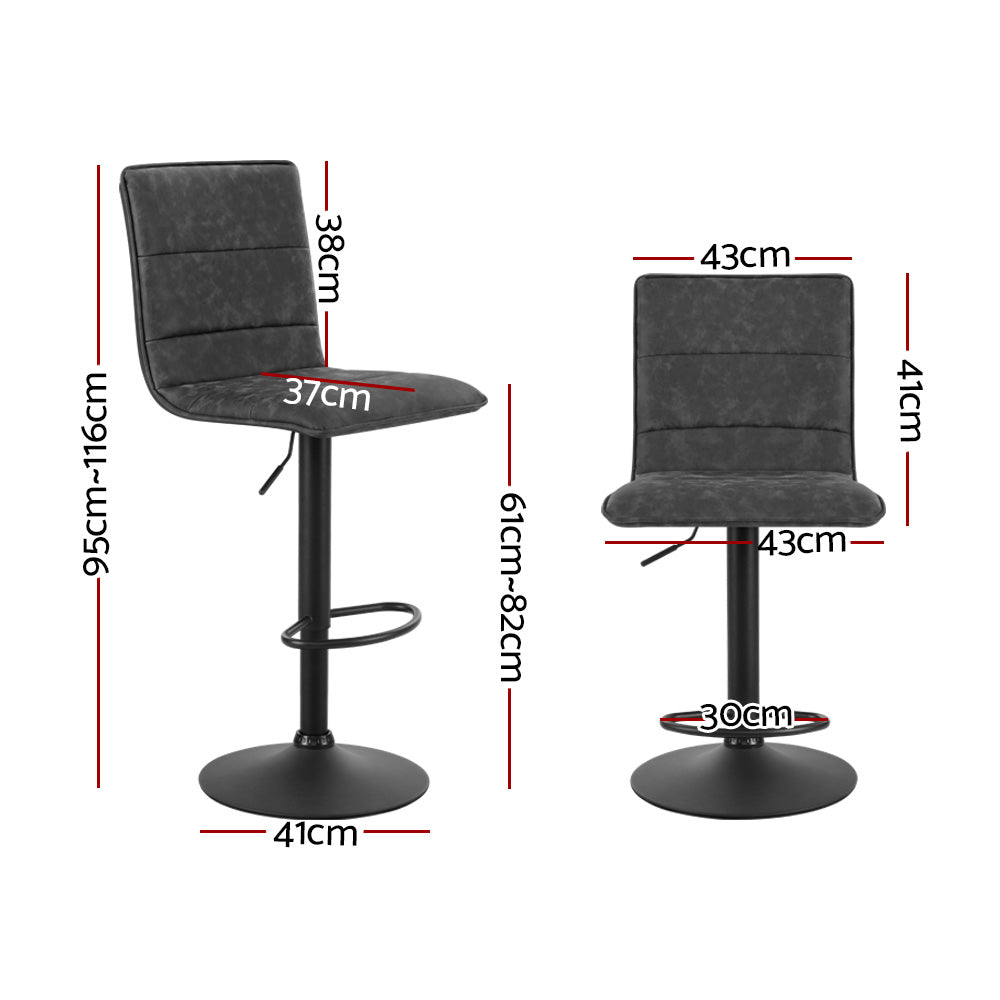 Artiss Vintage Leather Adjustable Bar Stools