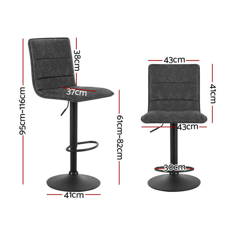 Artiss Vintage Leather Adjustable Bar Stools