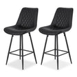Sorrento black PU leather bar stool 2pcs set at a kitchen counter