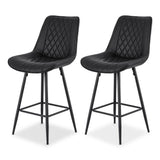 Sorrento black PU leather bar stool 2pcs set at a kitchen counter