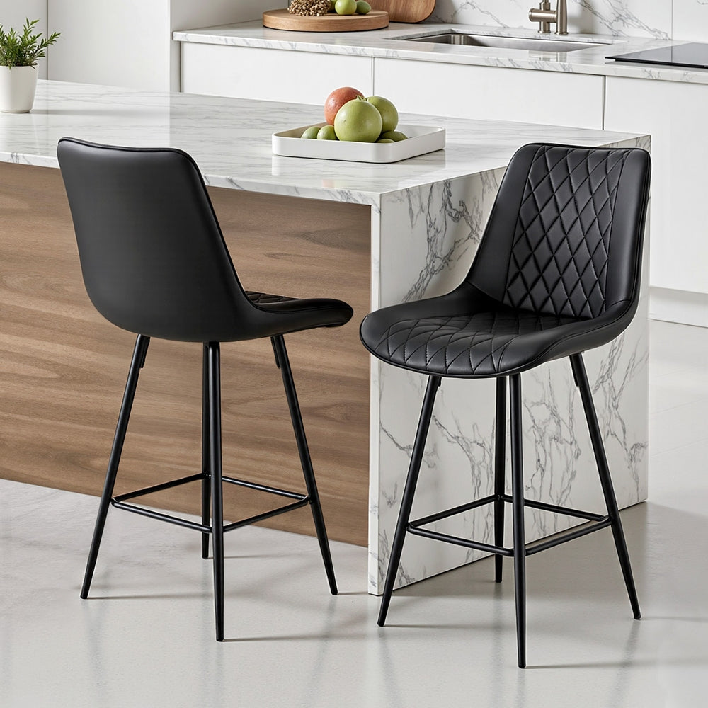 Sorrento Bar Stool, Black 2pcs
