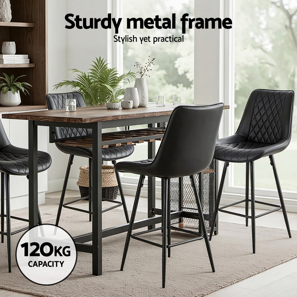 Sorrento Bar Stool, Black 4pcs