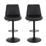 Diamond Bay black gas lift bar stool with diamond backrest at a kitchen island