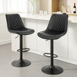 Diamond Bay black gas lift bar stool with diamond backrest at a kitchen island