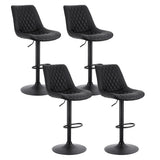 Diamond Bay black gas lift bar stool with diamond backrest at a kitchen island