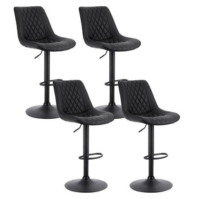 Diamond Bay black gas lift bar stool with diamond backrest at a kitchen island