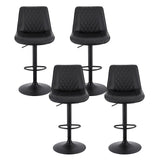 Diamond Bay black gas lift bar stool with diamond backrest at a kitchen island