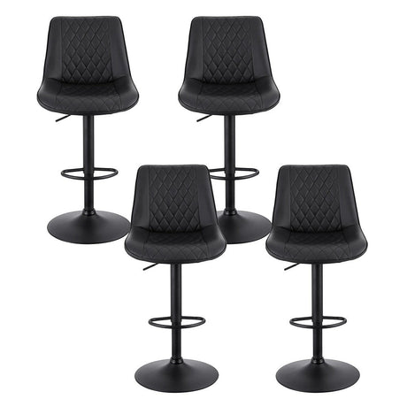 Diamond Bay black gas lift bar stool with diamond backrest at a kitchen island