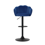 Artiss velvet bar stool clam shell seat and gas lift lever detail — Allure Home Collections
