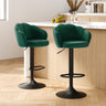 Artiss velvet bar stool clam shell seat detail and gas lift lever — Allure Home Collections