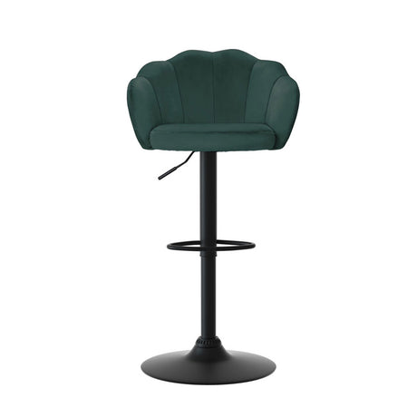 Side profile of Artiss velvet bar stool showing chrome base — Allure Home Collections