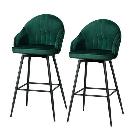 Artiss bar stool metal leg and padded seat detail close-up — Allure Home Collections