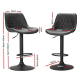 Tyabb Vintage Bar Stool, Black 2pcs