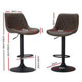 Tyabb Vintage Bar Stool, Brown 2pcs