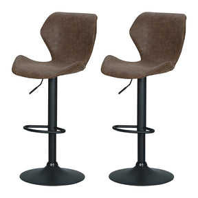 Woolamai vintage leather bar stool brown in a modern kitchen