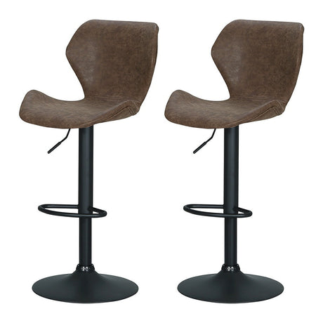 Woolamai vintage leather bar stool brown in a modern kitchen