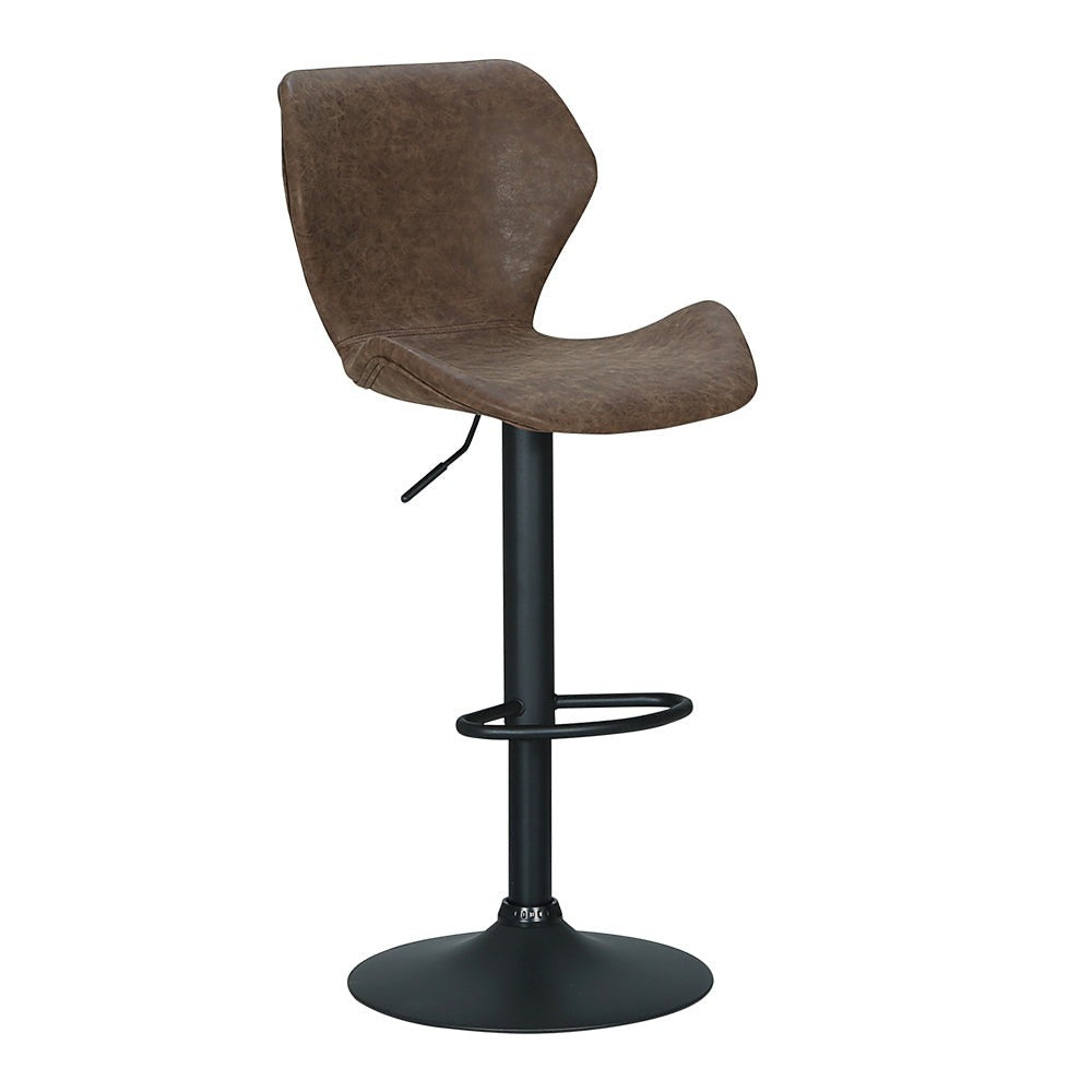Woolamai Vintage Leather Bar Stool, Brown 2pcs
