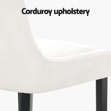 Corduroy Dining Chairs Set of 4 - Beige