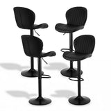 Rosebud black faux leather gas lift shell bar stool at a kitchen counter