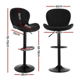 Rosebud Gas Lift Bar Stool, Black 4pcs