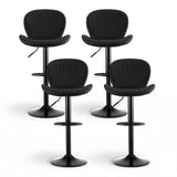 Portsea Swivel Bar Stool, Black 4pcs