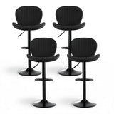 Rosebud Gas Lift Bar Stool, Black 4pcs