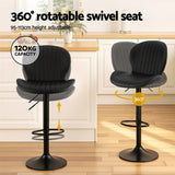 Portsea Swivel Bar Stool, Black 4pcs