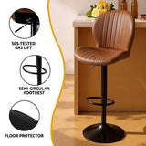 Portsea Swivel Bar Stool, Brown 2pcs