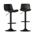 Artiss Fynn adjustable gas lift bar stools set of 2 in black — Allure Home Collections