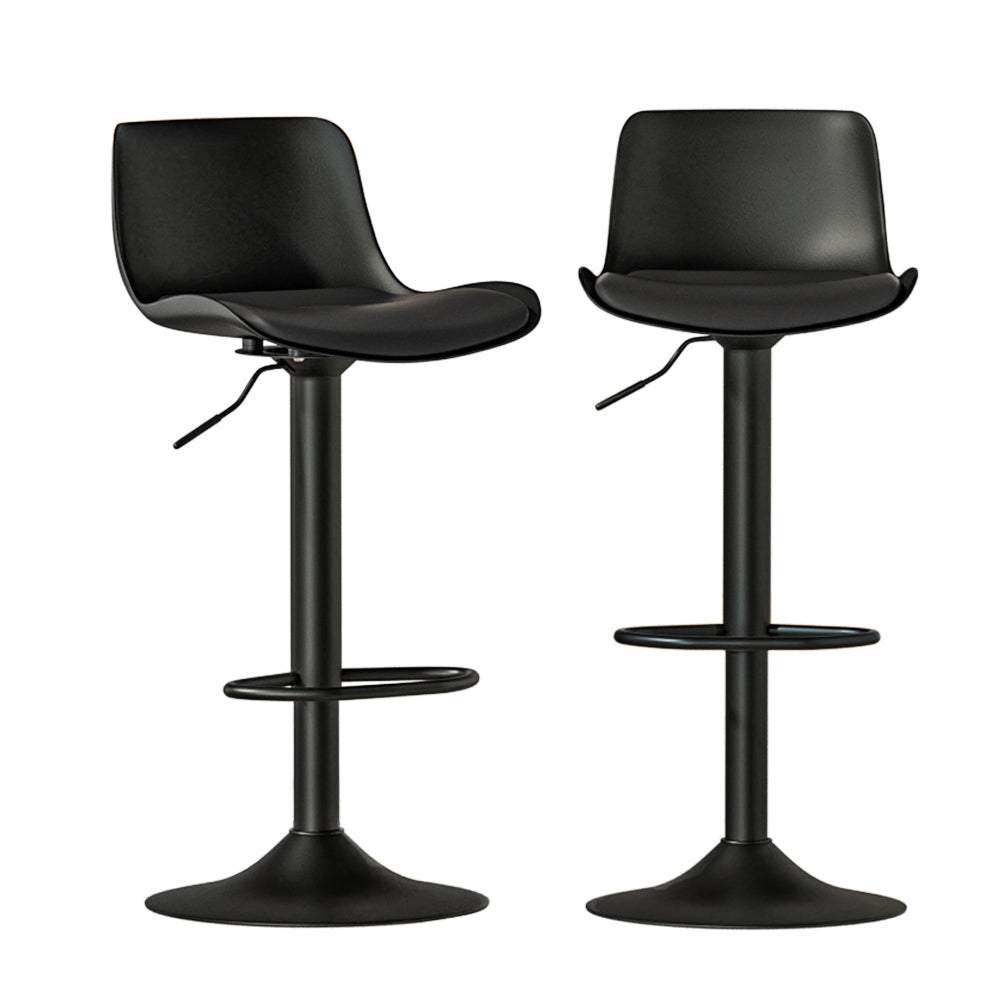 Artiss Fynn adjustable gas lift bar stools set of 2 in black — Allure Home Collections