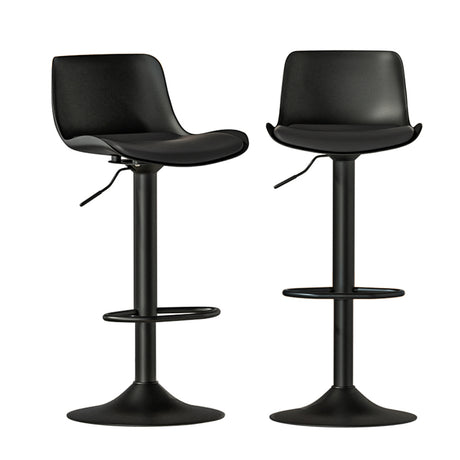 Artiss Fynn adjustable gas lift bar stools set of 2 in black — Allure Home Collections