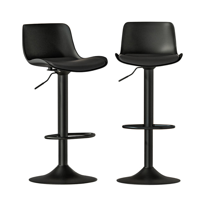 Artiss Fynn adjustable gas lift bar stools set of 2 in black — Allure Home Collections