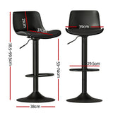 Artiss Fynn bar stool padded seat and gas lift detail close-up — Allure Home Collections