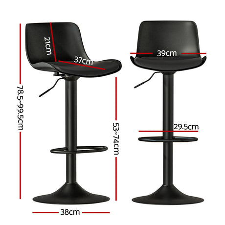 Artiss Fynn bar stool padded seat and gas lift detail close-up — Allure Home Collections