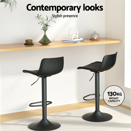 Side profile of Artiss Fynn bar stool showing chrome gas lift base — Allure Home Collections