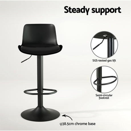 Artiss Fynn bar stool padded seat close-up — Allure Home Collections