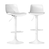 Artiss Fynn white swivel gas lift bar stools set of 2 — Allure Home Collections