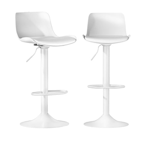 Artiss Fynn white swivel gas lift bar stools set of 2 — Allure Home Collections