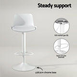 Artiss Fynn white bar stool padded seat close-up — Allure Home Collections