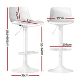 Cape Paterson white gas lift swivel bar stool with chrome base in a modern kitchen